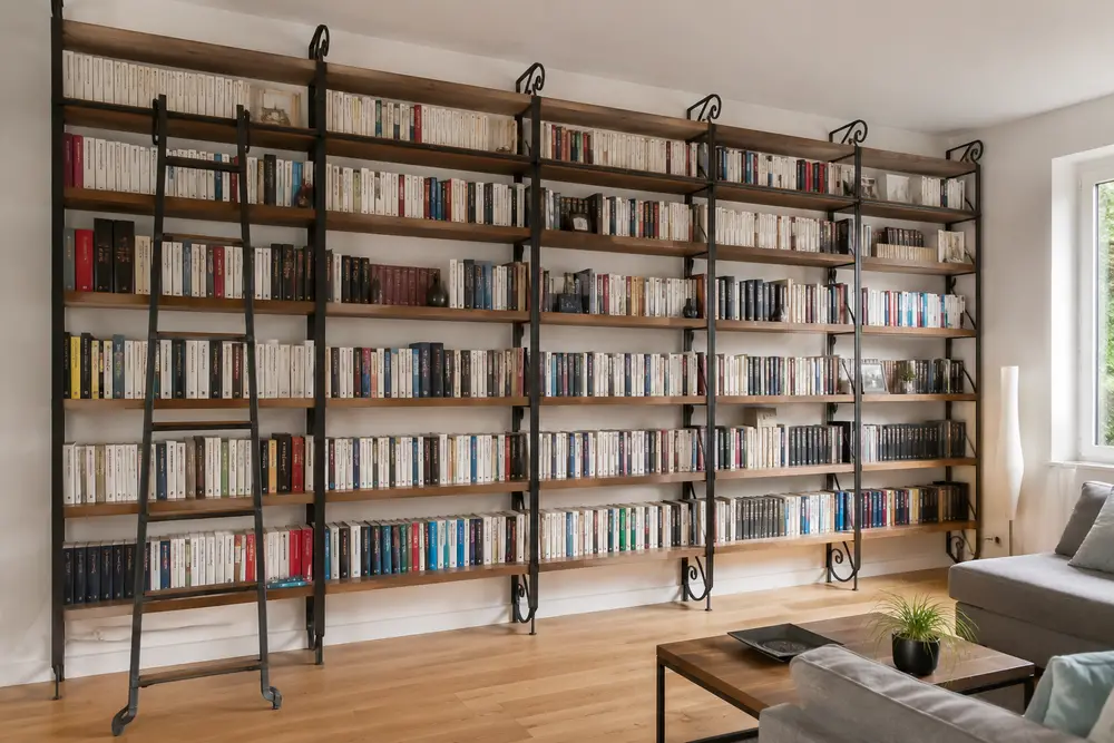 Échelle de bibliothèque coulissante